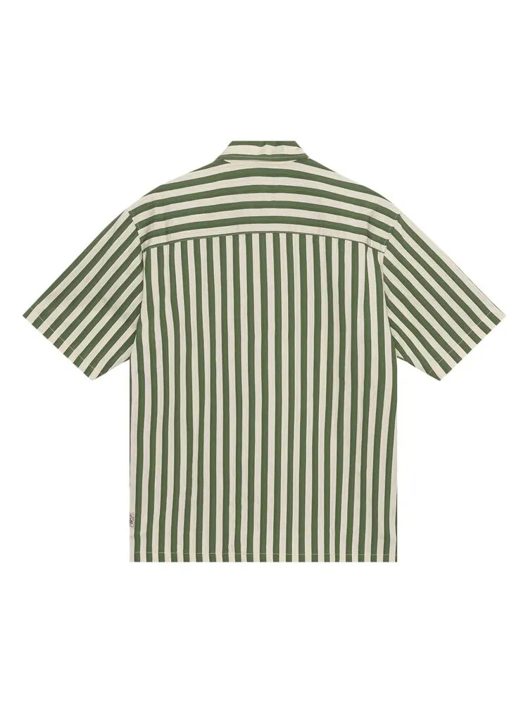 Рубашка Stussy Striped Boxy Flat Hem Shirt — изображение 2 из 2, зеленый