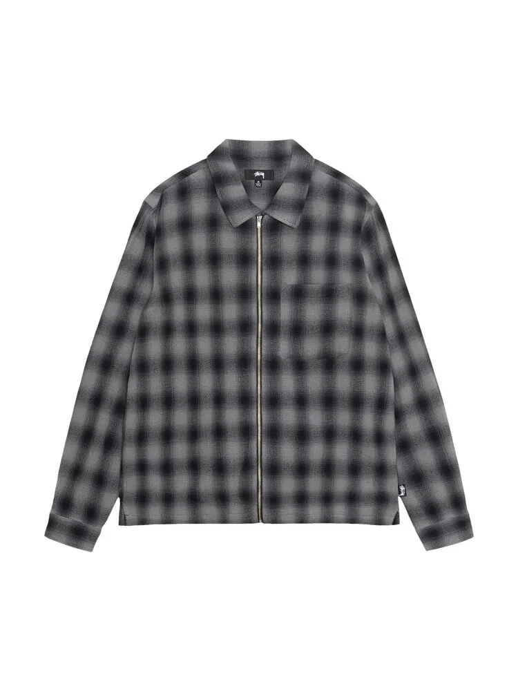 Рубашка Stussy Zip Twisted Yarn Plaid Shirt