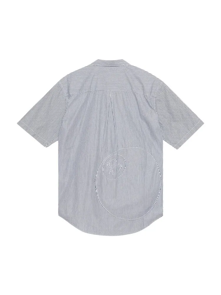 Рубашка Stussy 8 Ball Stripe Boxy Short-Sleeve Shirt — изображение 2 из 2, темно-синий