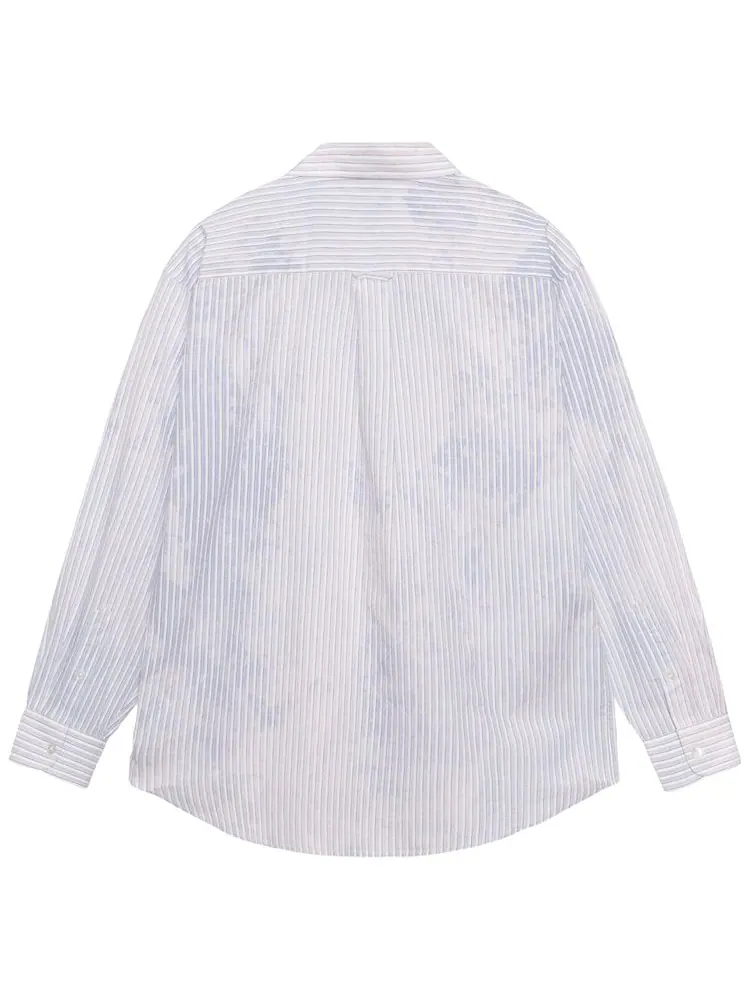 Рубашка Stussy Bleached Poplin Classic Long-Sleeve Shirt 'Blue' — изображение 2 из 2, синий