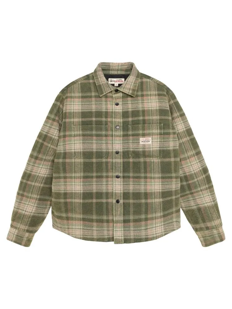 Рубашка Stussy Heavy Washed Plaid Long-Sleeve Shirt Green