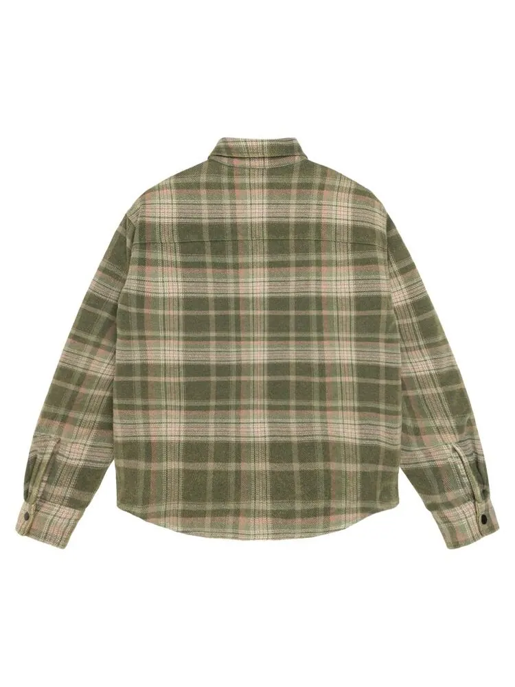 Рубашка Stussy Heavy Washed Plaid Long-Sleeve Shirt Green — изображение 2 из 2, зеленый