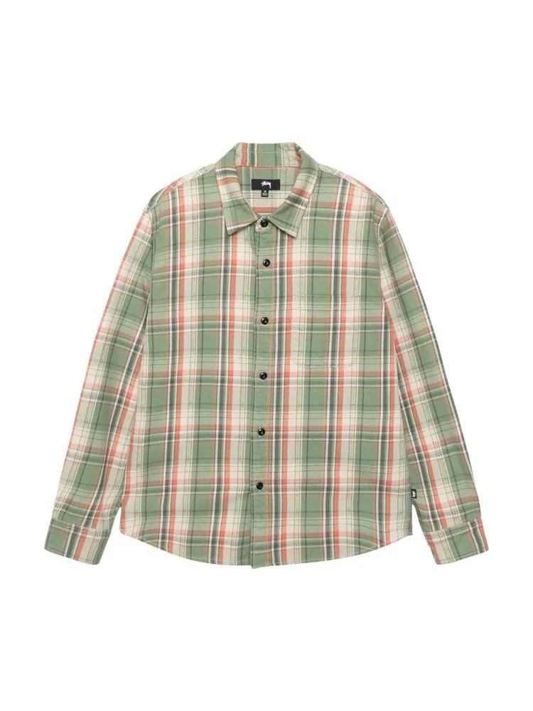 Рубашка Stussy Dan Washed Cotton Plaid Shirt 'Green'