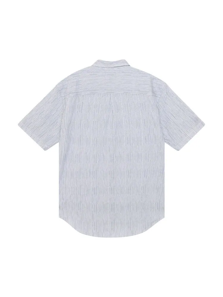 Рубашка Stussy Wavy Striped Short-Sleeve Shirt — изображение 2 из 2, синий