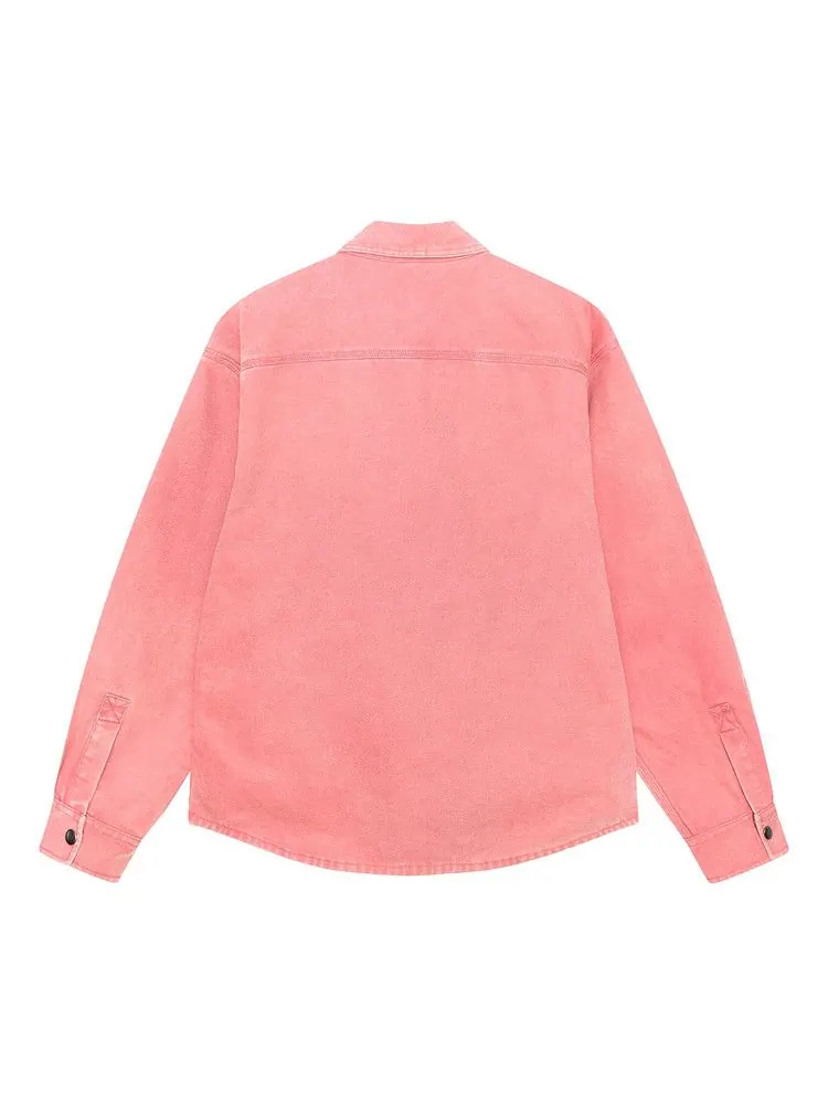 Рубашка Stussy Heavy Washed Canvas Shirt — изображение 2 из 2, фиолетовый