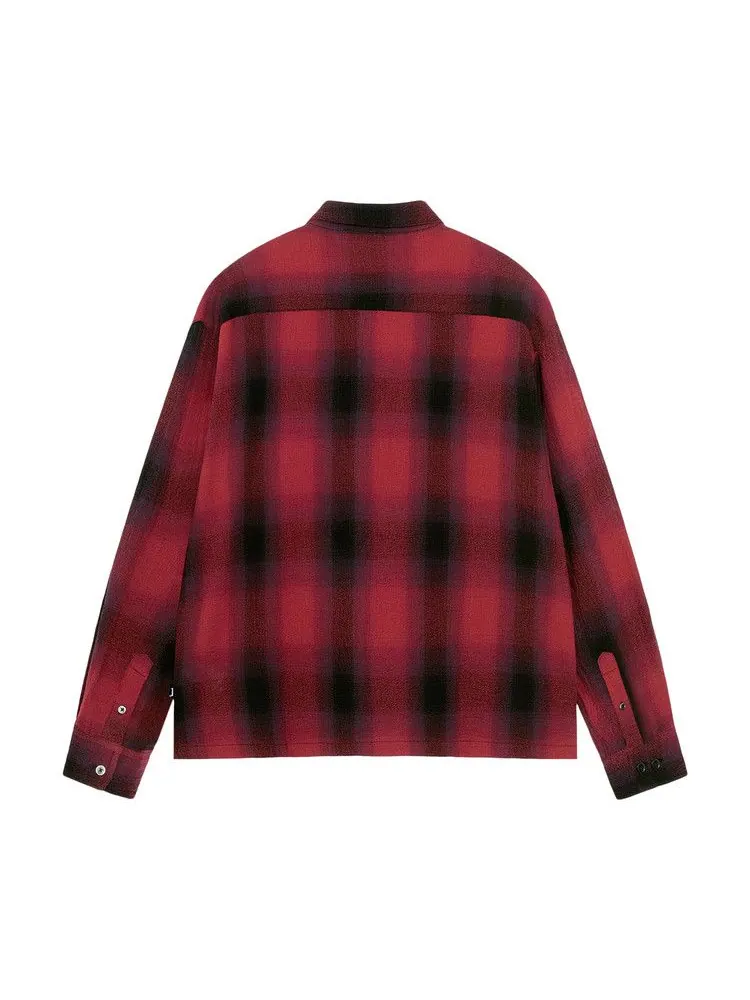 Рубашка Stussy Loose Weave Plaid Shirt — изображение 2 из 2, красный
