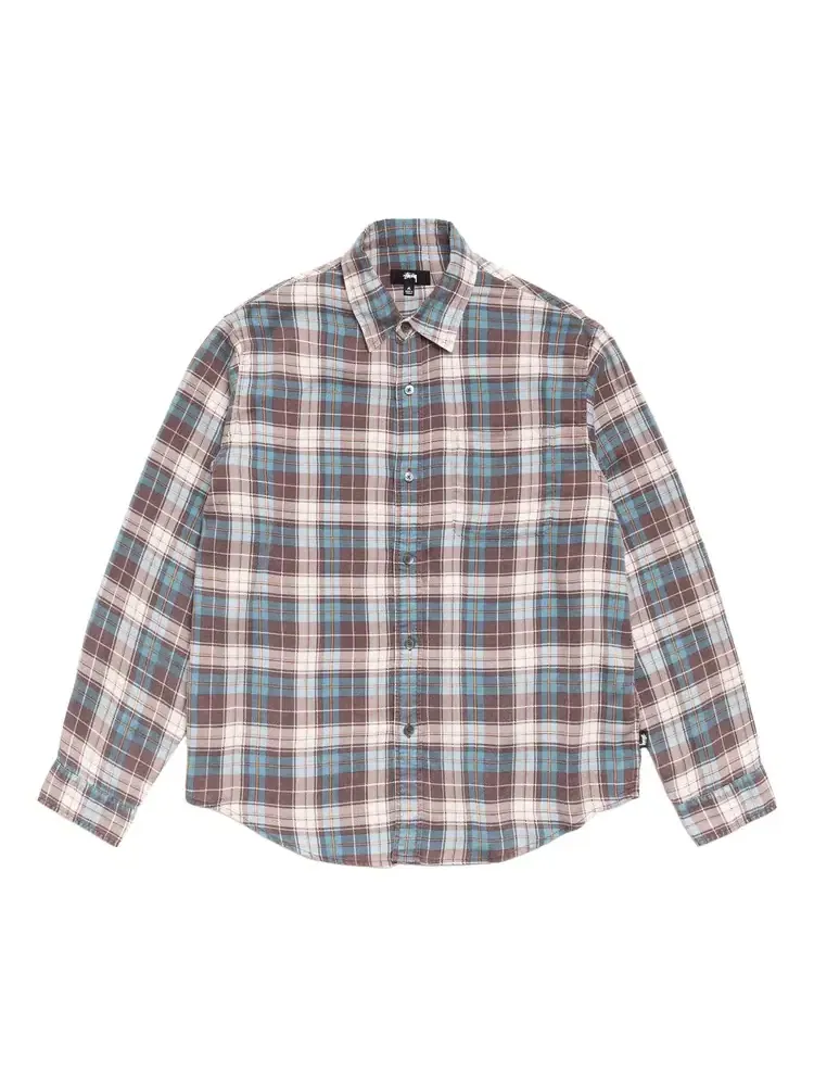 Рубашка в клетку Stussy Matthew — изображение 1 из 2, коричневый