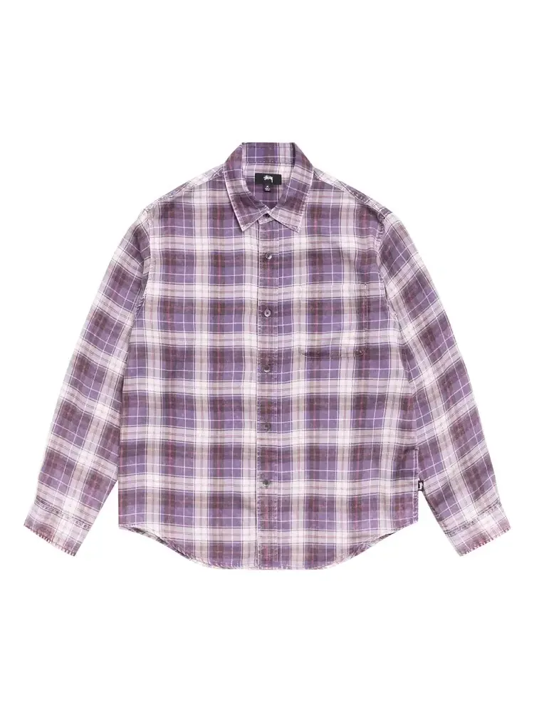 Рубашка в клетку Stussy Matthew — изображение 1 из 2, фиолетовый