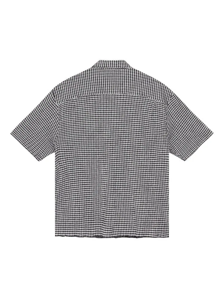 Рубашка Stussy Crinkled Check Short-Sleeve Shirt — изображение 2 из 2, черный