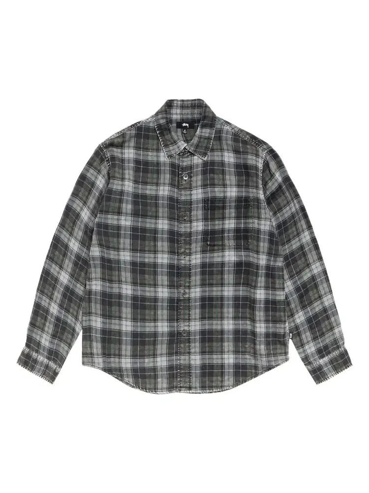 Рубашка в клетку Stussy Matthew — изображение 1 из 2, серый