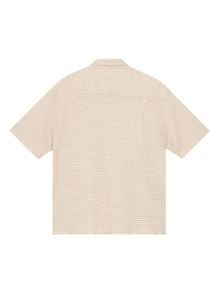 Рубашка Stussy Crinkled Check Short-Sleeve Shirt — изображение 2 из 2, бежевый