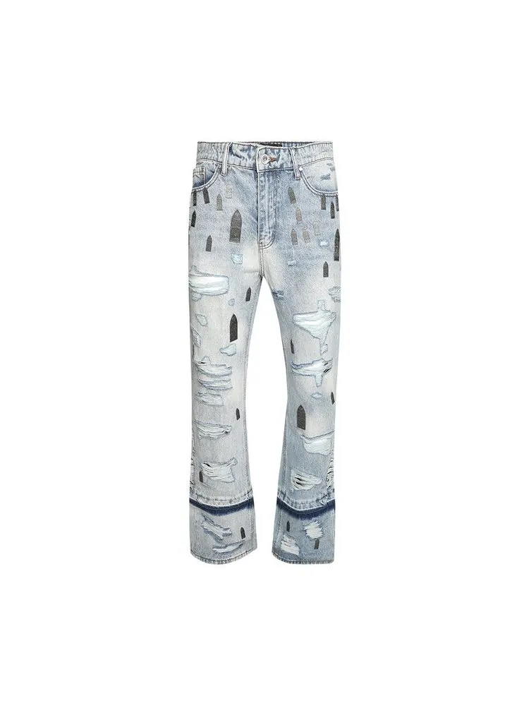 Брюки Who Decides War Amplified Gnarly Denim — изображение 1 из 1, небесный