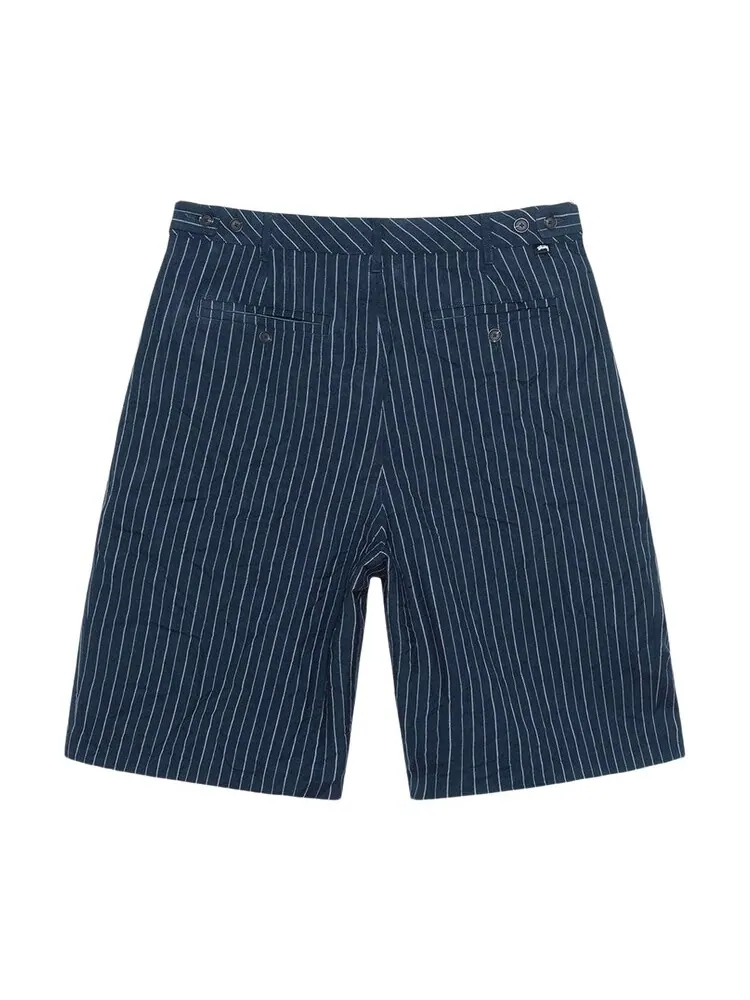 Шорты Stussy Wrinkled Stripe Volume Pleated Short — изображение 2 из 2, темно-синий