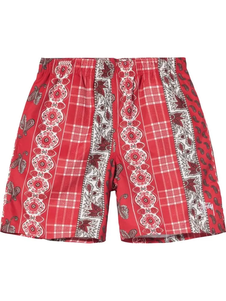 Шорты Stussy Paisley Plaid Stock Water Short 'Red'