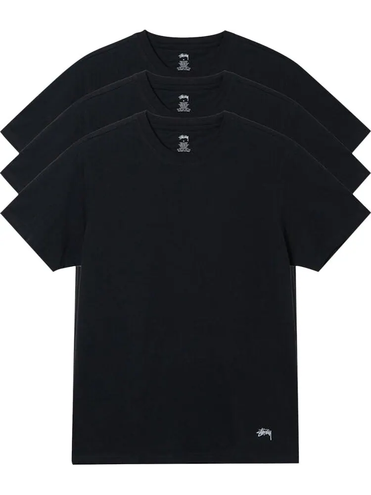 Комплект футболок Stussy Undershirt (3 Pack) 'Black' — изображение 1 из 1, черный