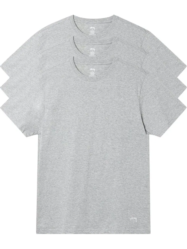 Комплект футболок Stussy Undershirt (3 Pack) 'Grey Heather' — изображение 1 из 1, серый