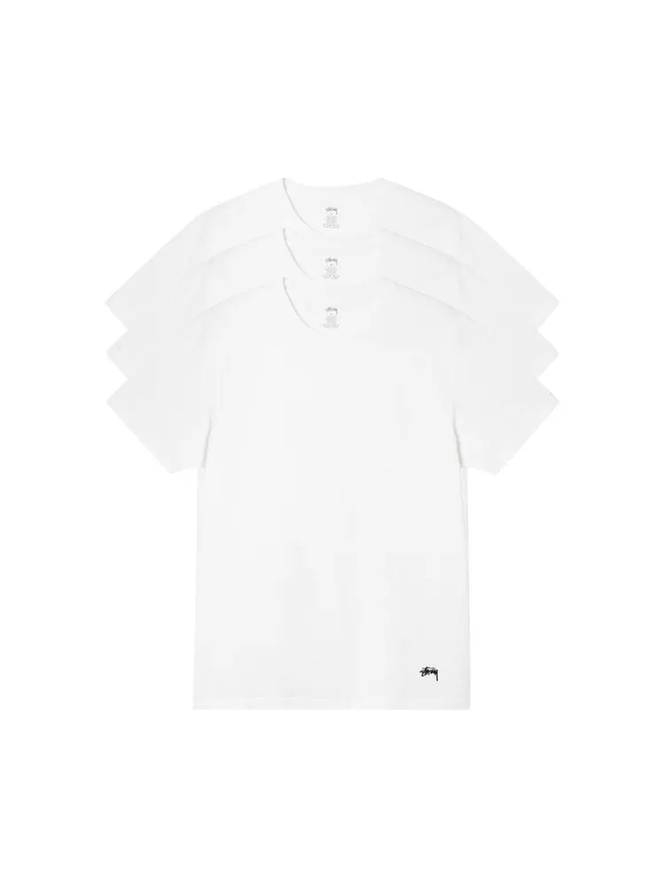 Комплект футболок Stussy Undershirt (3 Pack) 'White' — изображение 1 из 1, белый