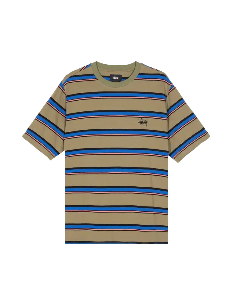 Свитер Stussy Harbour Stripe Crew — изображение 1 из 1, оливковый