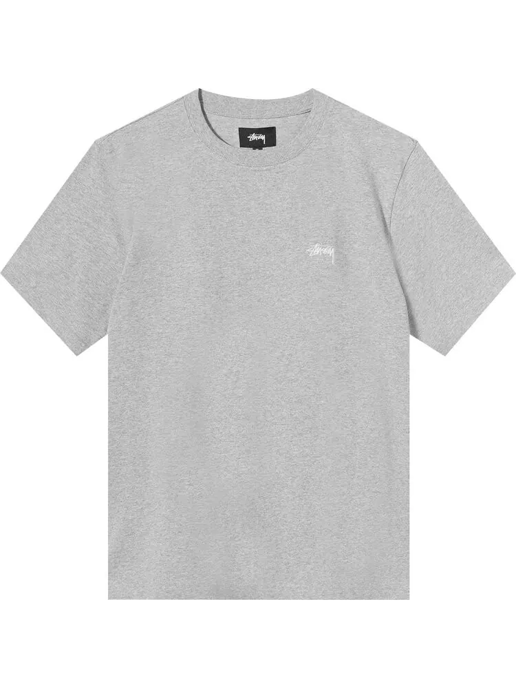 Футболка Stussy Stock Logo Tee 'Grey Heather' — изображение 1 из 2, серый