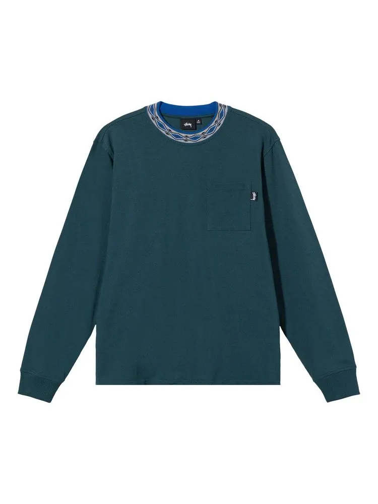 Свитер Stussy Jacquarded Crew — изображение 1 из 2, бирюзовый