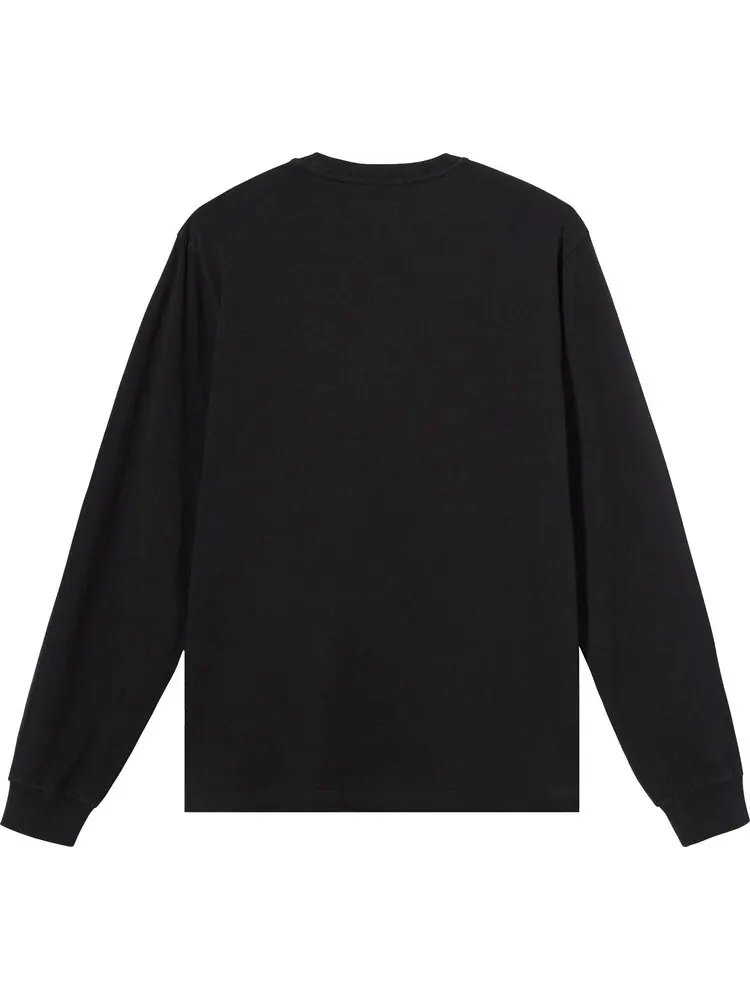 Лонгслив Stussy Stock Logo Long-Sleeve Crew 'Black' — изображение 2 из 2, черный