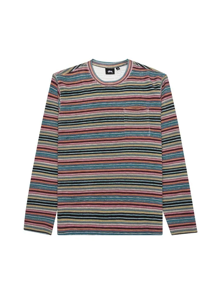 Свитер Stussy Printed Multi-Stripe Long-Sleeve Crew — изображение 1 из 2, хаки