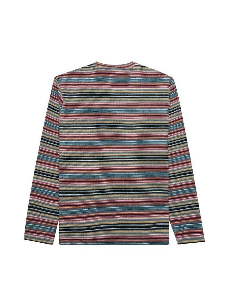 Свитер Stussy Printed Multi-Stripe Long-Sleeve Crew — изображение 2 из 2, хаки
