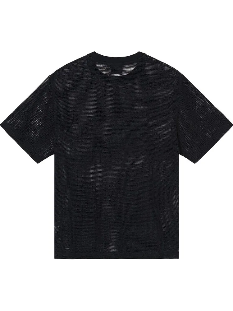 Футболка Stussy Cotton Mesh Short-Sleeve Crew 'Black' — изображение 2 из 2, черный