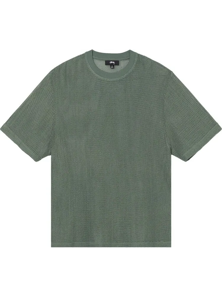 Футболка Stussy Cotton Mesh Short-Sleeve Crew 'Green' — изображение 1 из 2, зеленый