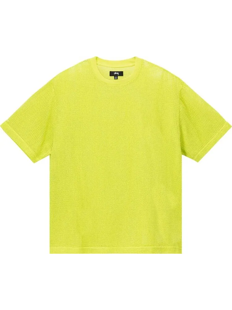 Футболка Stussy Cotton Mesh Short-Sleeve Crew 'Lime' — изображение 1 из 2, зеленый