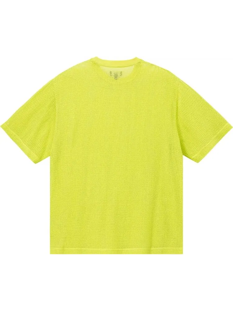 Футболка Stussy Cotton Mesh Short-Sleeve Crew 'Lime' — изображение 2 из 2, зеленый