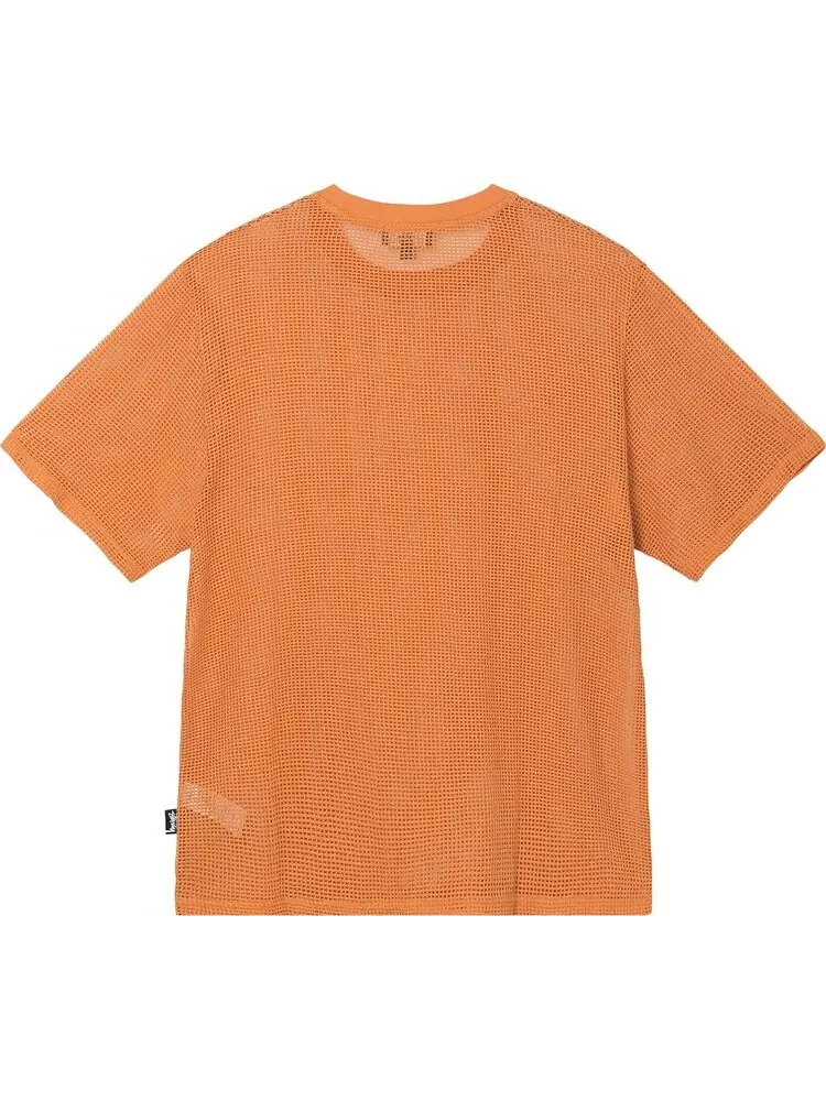 Футболка Stussy Cotton Mesh Short-Sleeve Crew 'Orange' — изображение 2 из 2, оранжевый