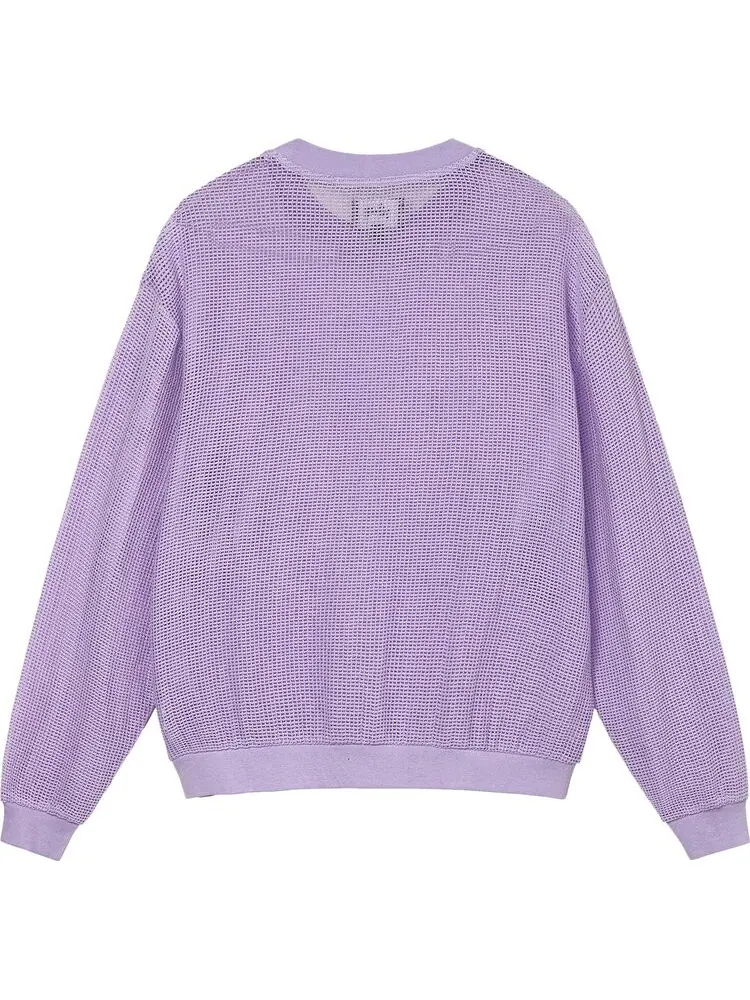 Лонгслив Stussy Cotton Mesh Long-Sleeve Crew 'Lavender' — изображение 2 из 2, фиолетовый