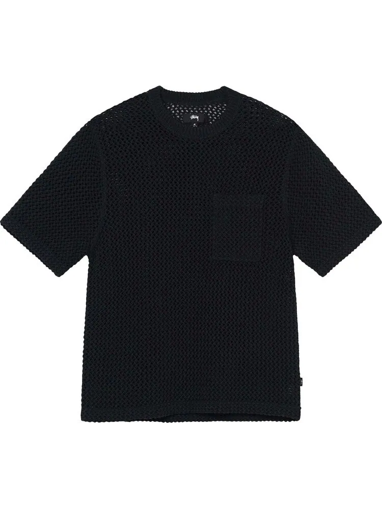 Толстовка Stussy O'Dyed Mesh Crew 'Black' — изображение 1 из 2, черный