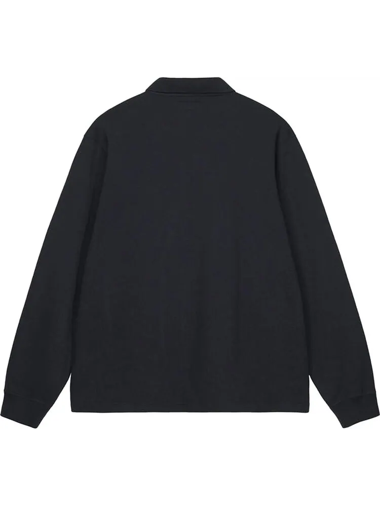 Лонгслив Stussy Long-Sleeve Rib Polo 'Black' — изображение 2 из 2, черный