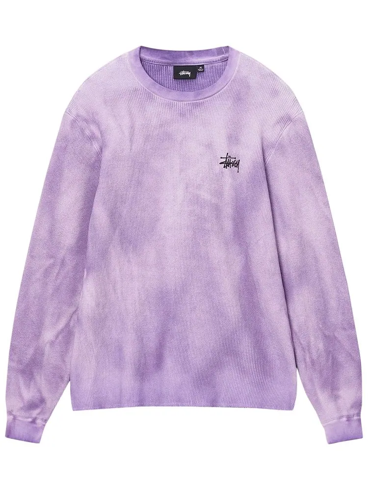 Лонгслив Stussy Basic Stock Long-Sleeve Thermal 'Lavender' — изображение 1 из 2, фиолетовый