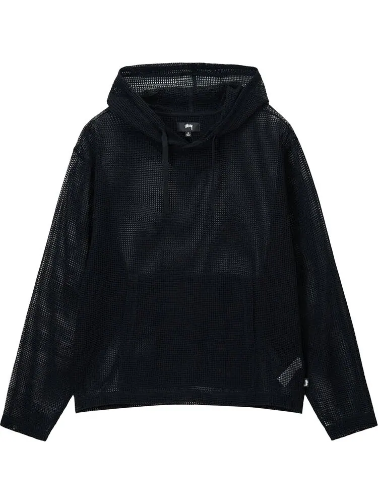 Худи Stussy Cotton Mesh Hoodie 'Black' — изображение 1 из 2, черный