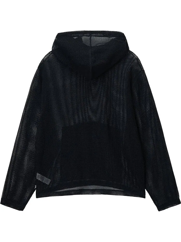 Худи Stussy Cotton Mesh Hoodie 'Black' — изображение 2 из 2, черный