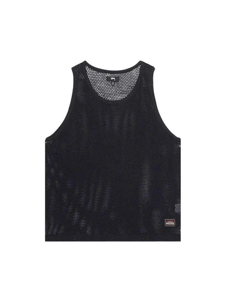 Топ Stussy Big Mesh Tank — изображение 1 из 2, черный