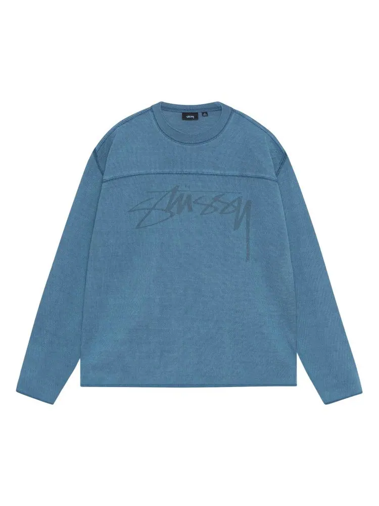 Свитер Stussy Pigment Dyed Football Crew — изображение 1 из 2, синий