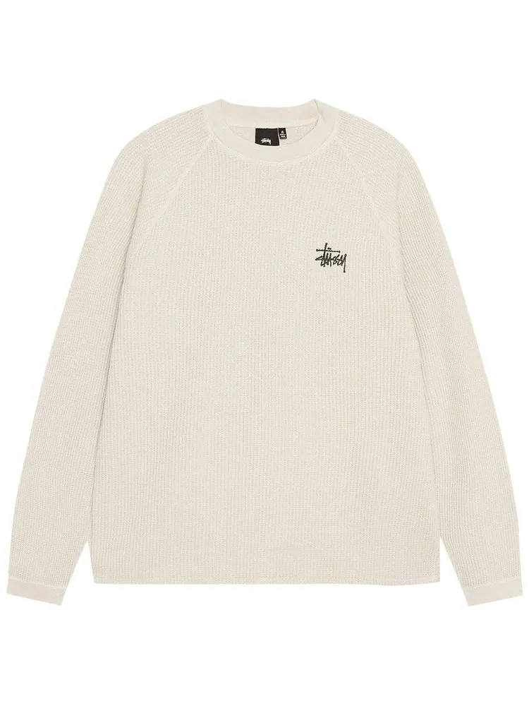 Лонгслив Stussy Raglan Thermal Long-Sleeve Crew 'Bone' — изображение 1 из 2, кость
