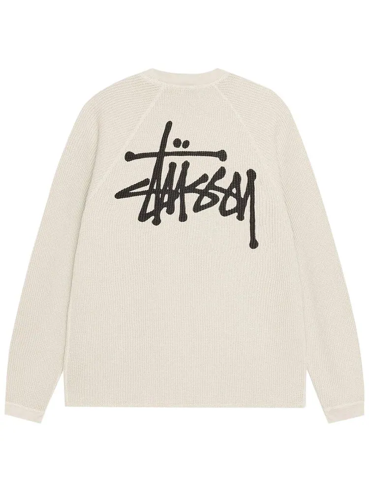 Лонгслив Stussy Raglan Thermal Long-Sleeve Crew 'Bone' — изображение 2 из 2, кость