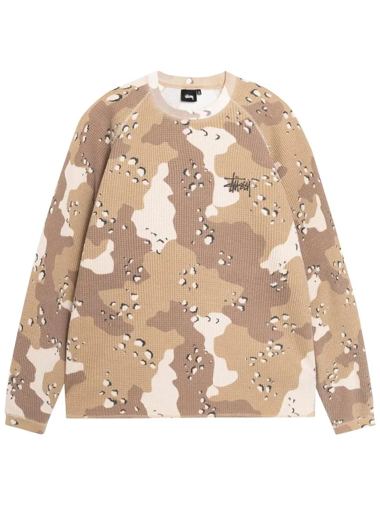 Лонгслив Stussy Raglan Thermal Long-Sleeve Crew 'Desert Camo' — изображение 1 из 2, загар