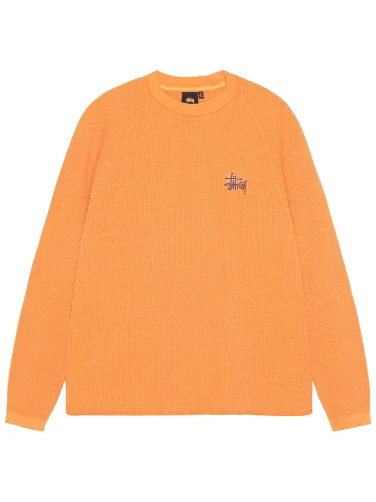 Лонгслив Stussy Raglan Thermal Long-Sleeve Crew 'Orange' — изображение 1 из 2, оранжевый