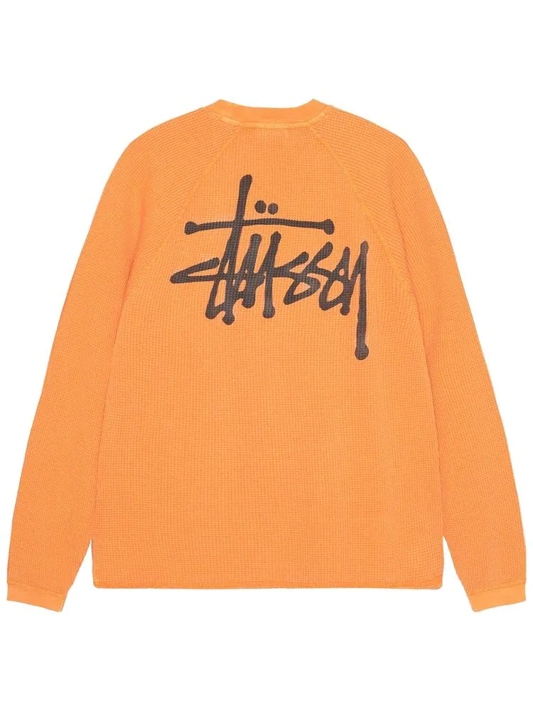 Лонгслив Stussy Raglan Thermal Long-Sleeve Crew 'Orange' — изображение 2 из 2, оранжевый