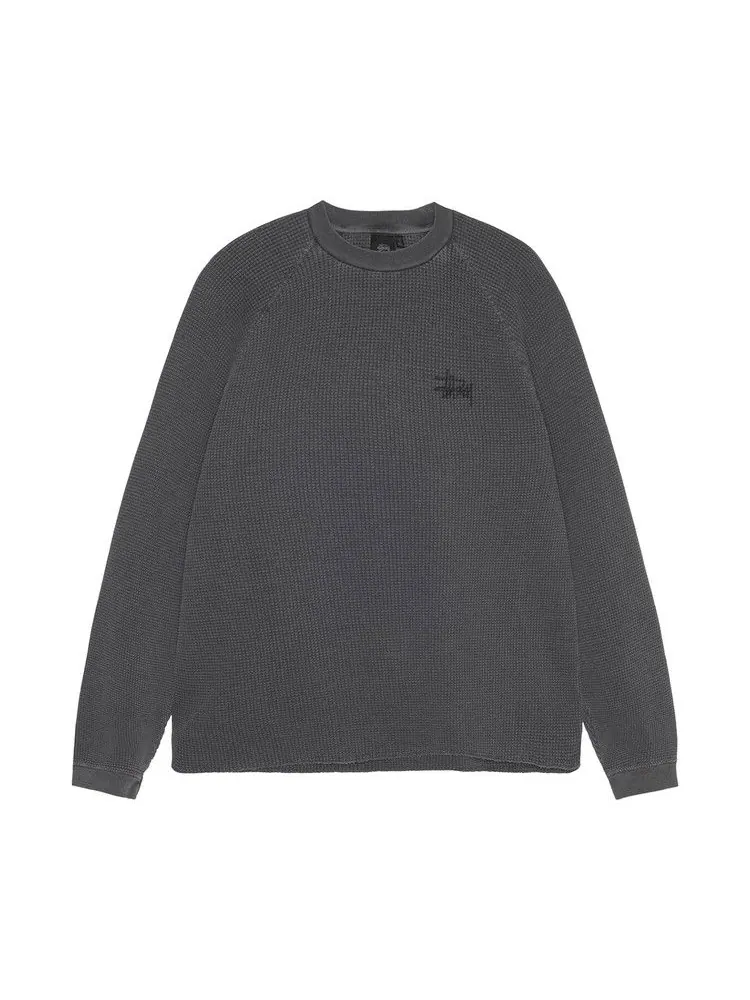 Свитер Stussy Raglan Thermal Long-Sleeve Crew — изображение 1 из 2, черный