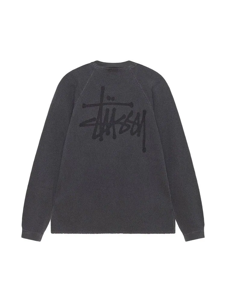 Свитер Stussy Raglan Thermal Long-Sleeve Crew — изображение 2 из 2, черный