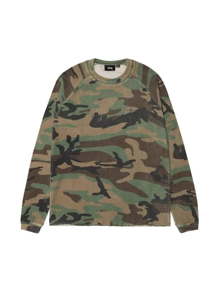 Топ Stussy Basic Thermal, Woodland Camo — изображение 1 из 2, коричневый