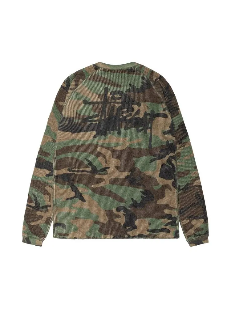 Топ Stussy Basic Thermal, Woodland Camo — изображение 2 из 2, коричневый
