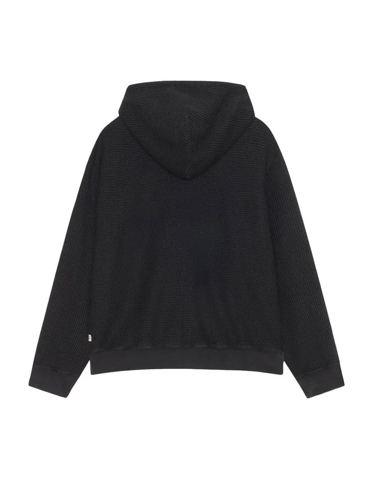 Худи Stussy Double Layer Waffle Zip Hoodie — изображение 2 из 2, черный